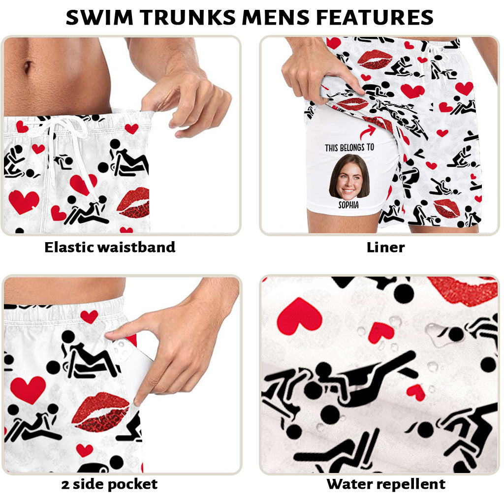 I Love You - Personalized Couple Men Swim Trunks With Liner