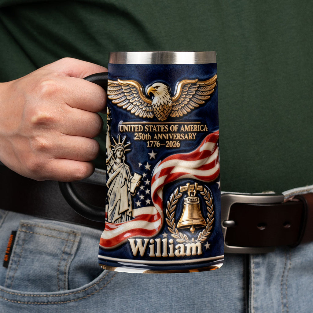 USA 250th Anniversary - Personalized Patriot Beer Stein