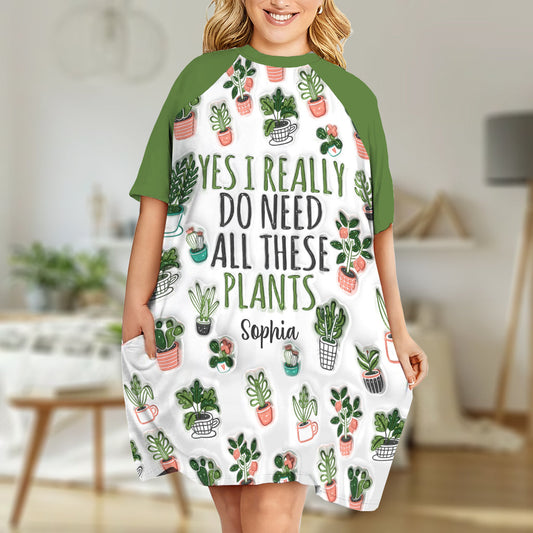 Just A Girl Who Loves Gardening - Personalized Gardening Sleep T-shirt Dress