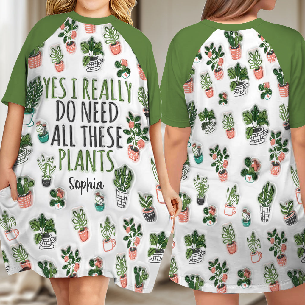 Just A Girl Who Loves Gardening - Personalized Gardening Sleep T-shirt Dress