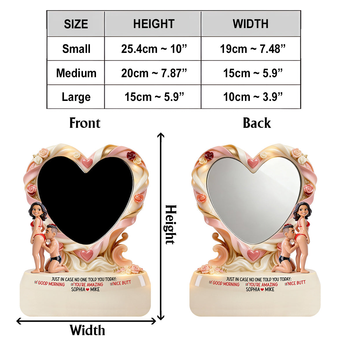 Nice Butt - Personalized Couple Desk Mirror