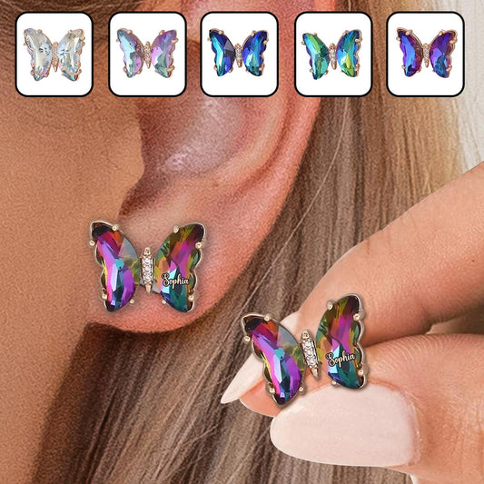 Flotte comme un papillon - Boucles d'oreilles papillon personnalisées