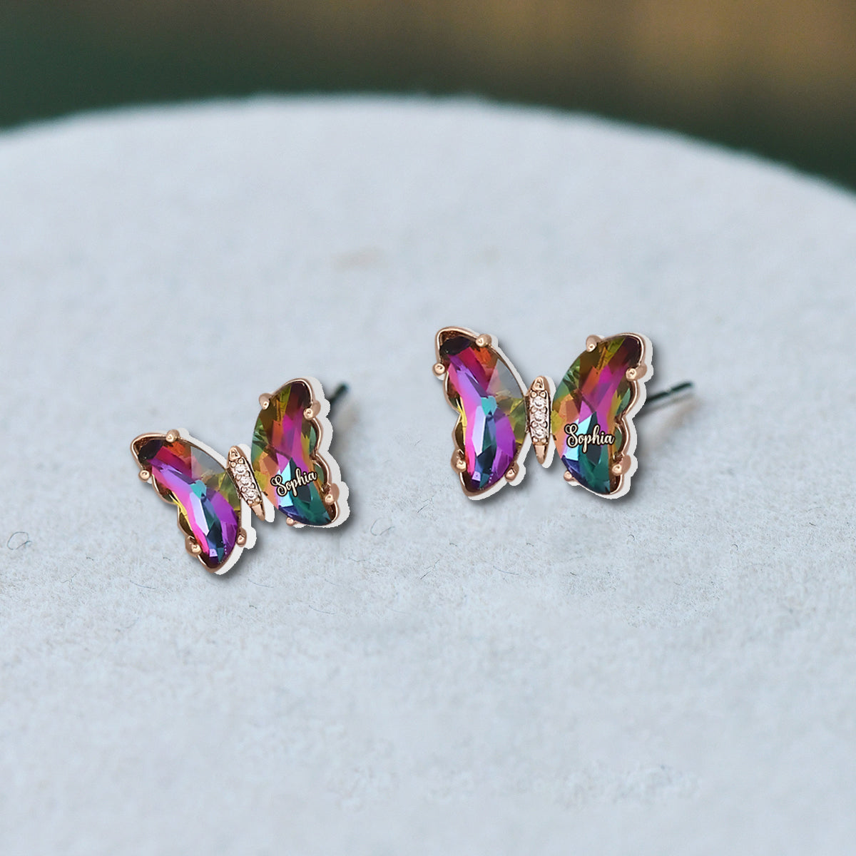 Schweb wie ein Schmetterling – Personalisierte Schmetterlings-Ohrstecker