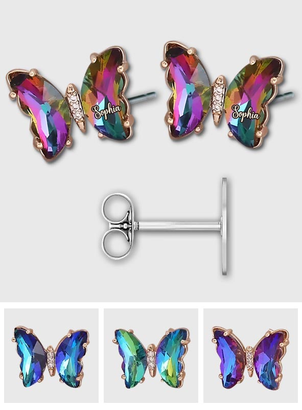 Schweb wie ein Schmetterling – Personalisierte Schmetterlings-Ohrstecker