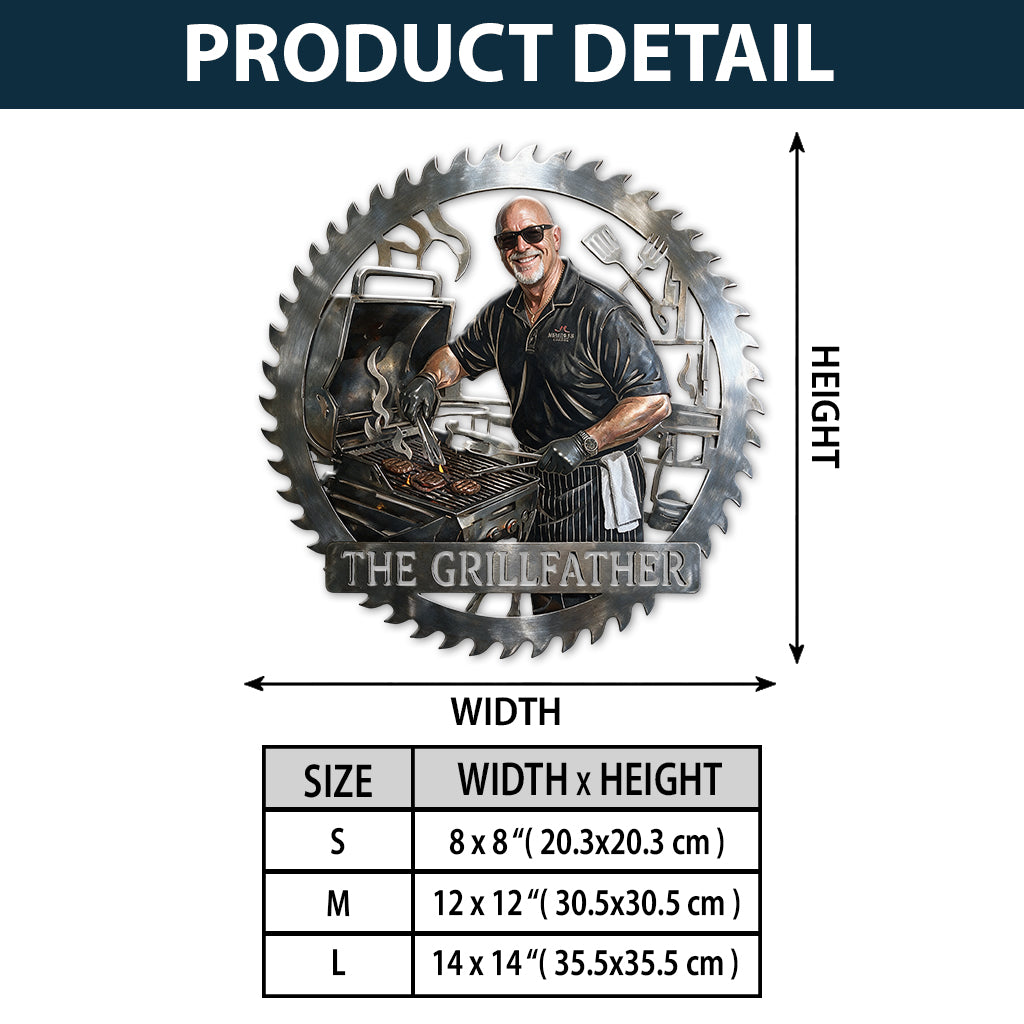 Grill & Bar - Personalized Grilling 3D Printed Cut Metal Sign