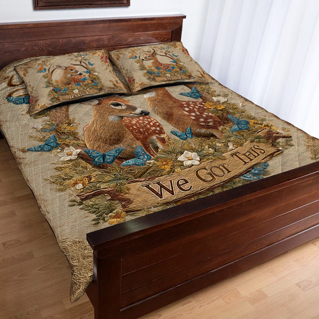 Du und ich, wir schaffen das – Personalisiertes Jagd-Quilt-Set
