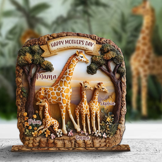 Giraffe Mom - Personalized Mother 1 Layered Big Freestanding