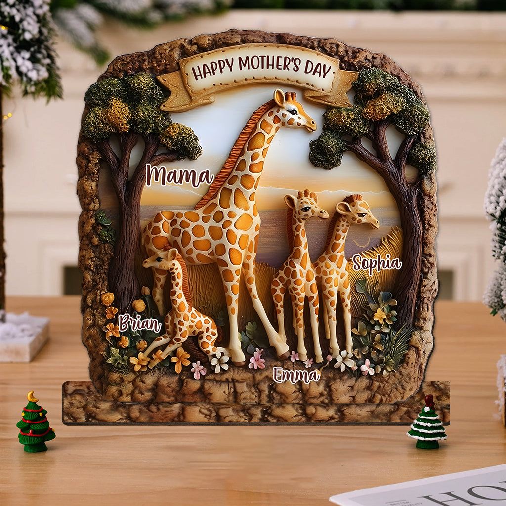 Giraffe Mom - Personalized Mother 1 Layered Big Freestanding