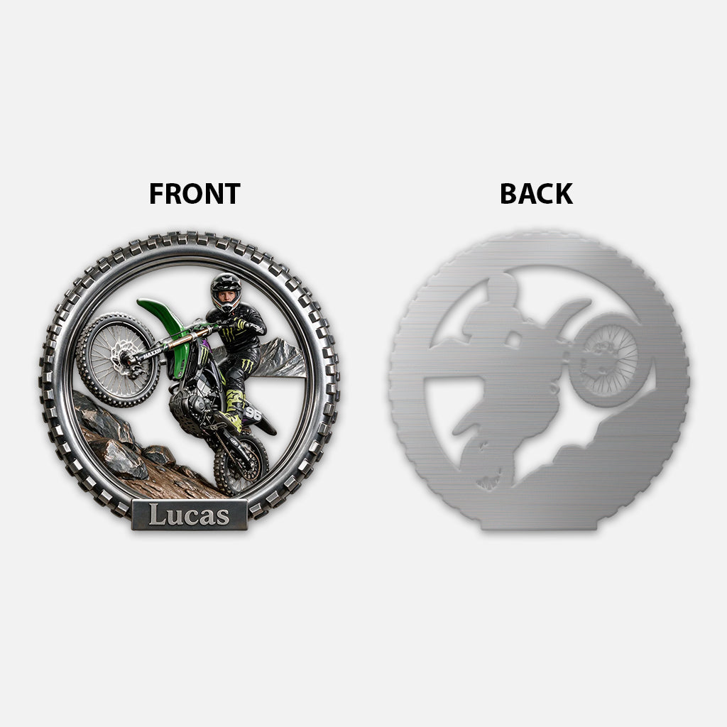 Motorbike Racer - Personalized Dirt Bike 3D Printed Cut Metal Sign