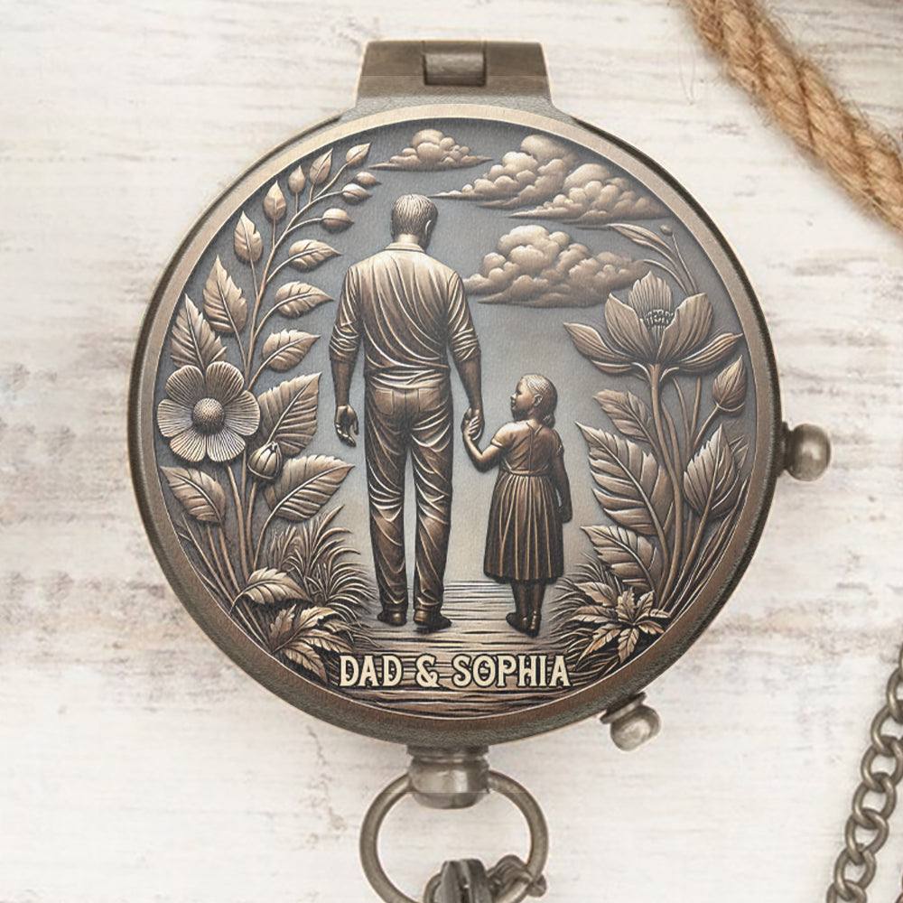 You Never Walk Alone Gift For Dad, Grandpa, Son,.. - Personalized Father Compass