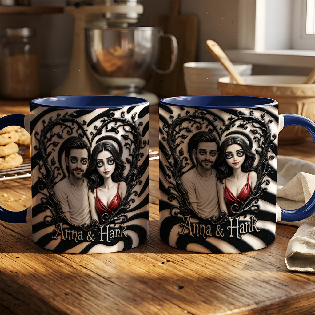 Spooky Couple Gift For Halloween - Personalized Couple 3D Printed Accent Mug