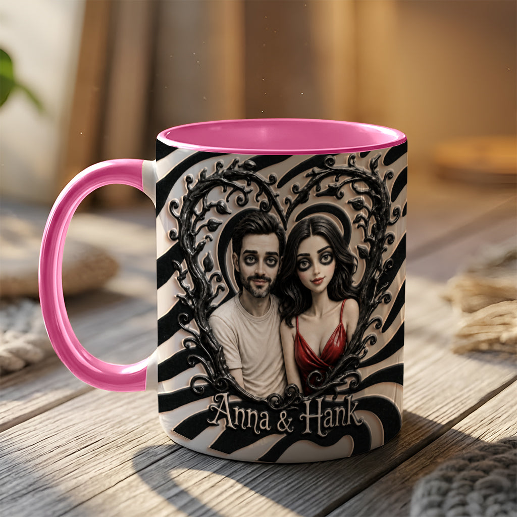 Spooky Couple Gift For Halloween - Personalized Couple 3D Printed Accent Mug