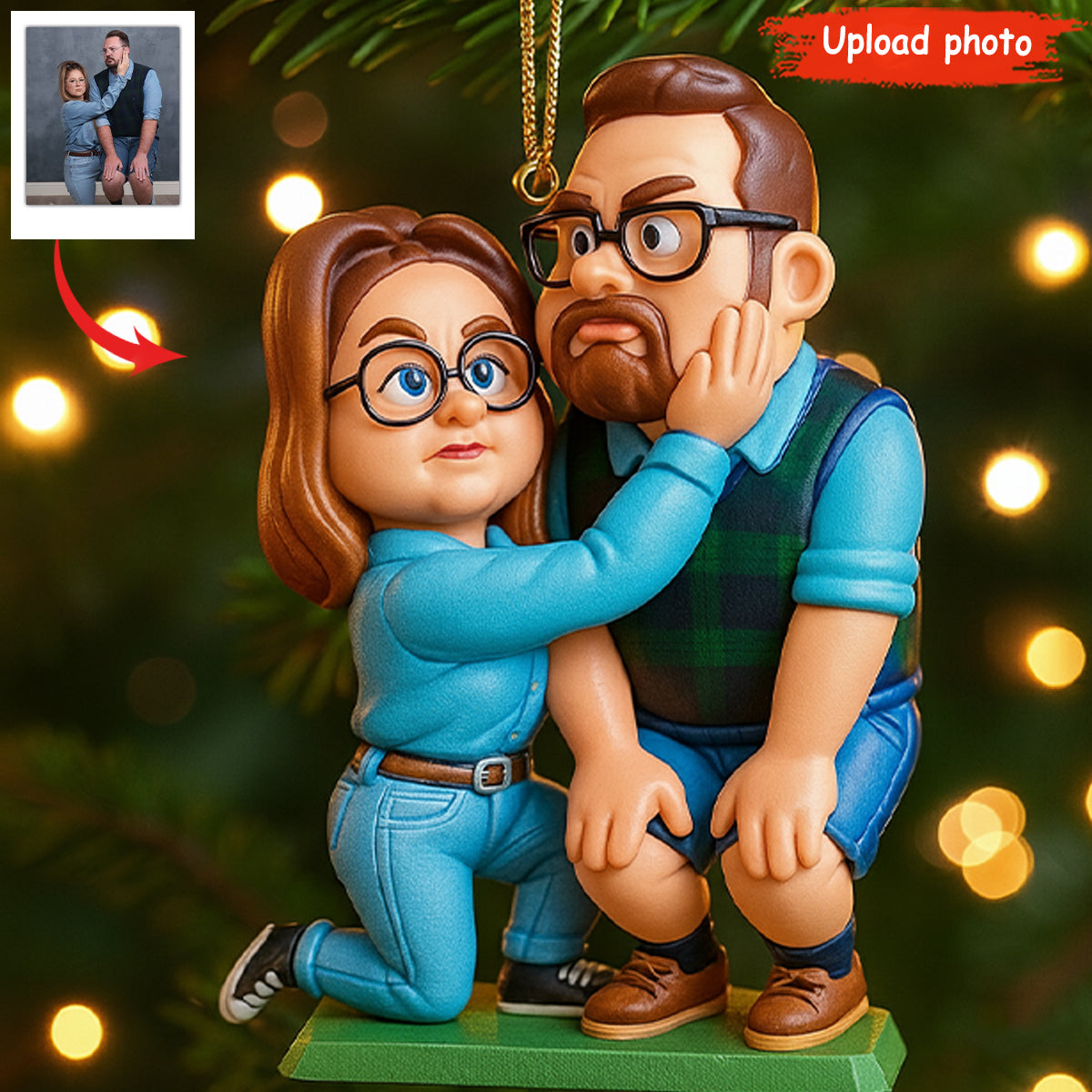 Funny Gift Cartoonish Exaggerated Mascot Style - Personalized Ornament