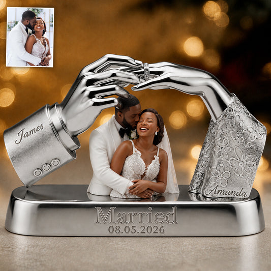 À partir de ce moment - Cadeau d'anniversaire pour couple engagé marié - Plaque acrylique personnalisée imprimée des deux côtés