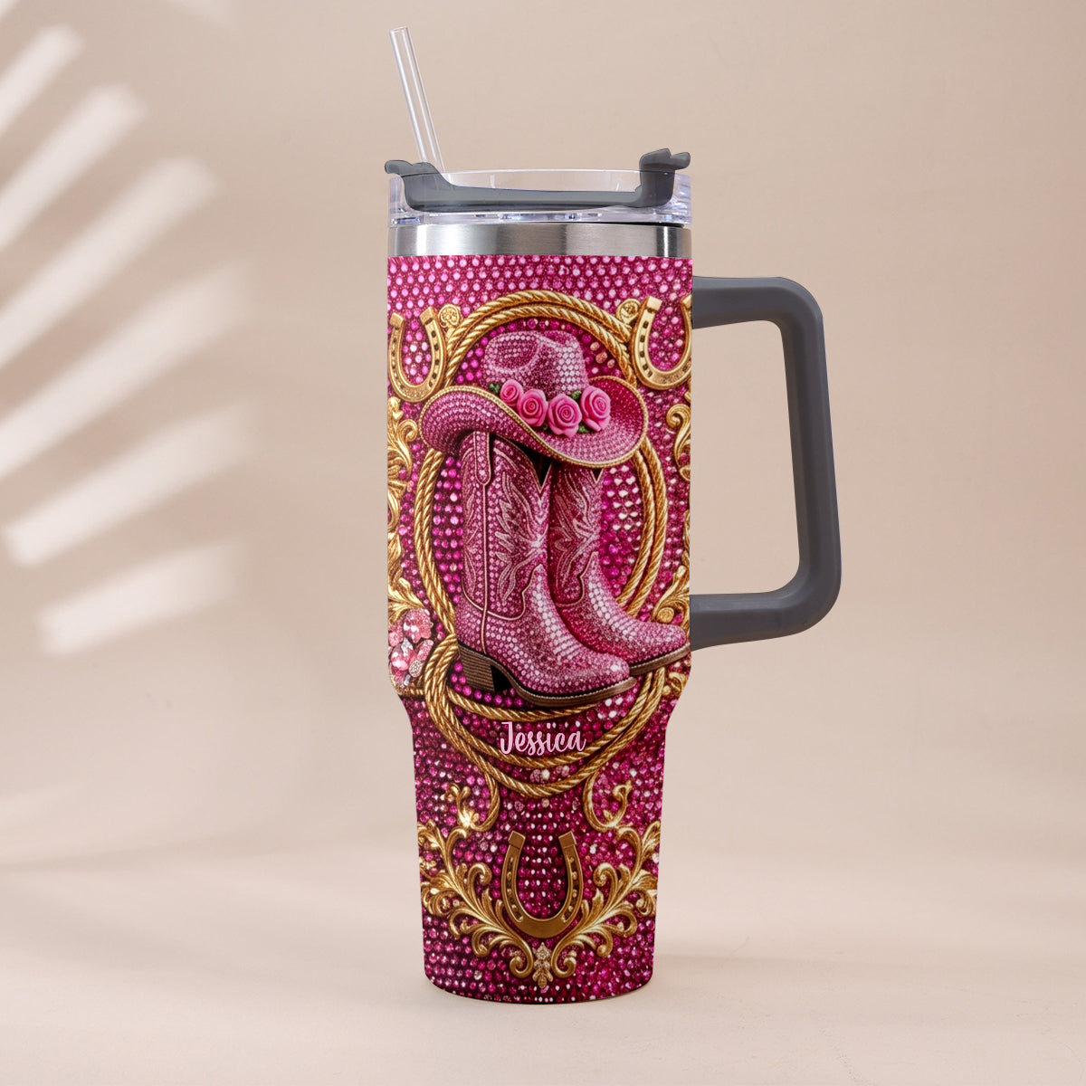 Cowgirl Stiefel - Personalisierter Cowgirl Becher Mit Plüsch Charm