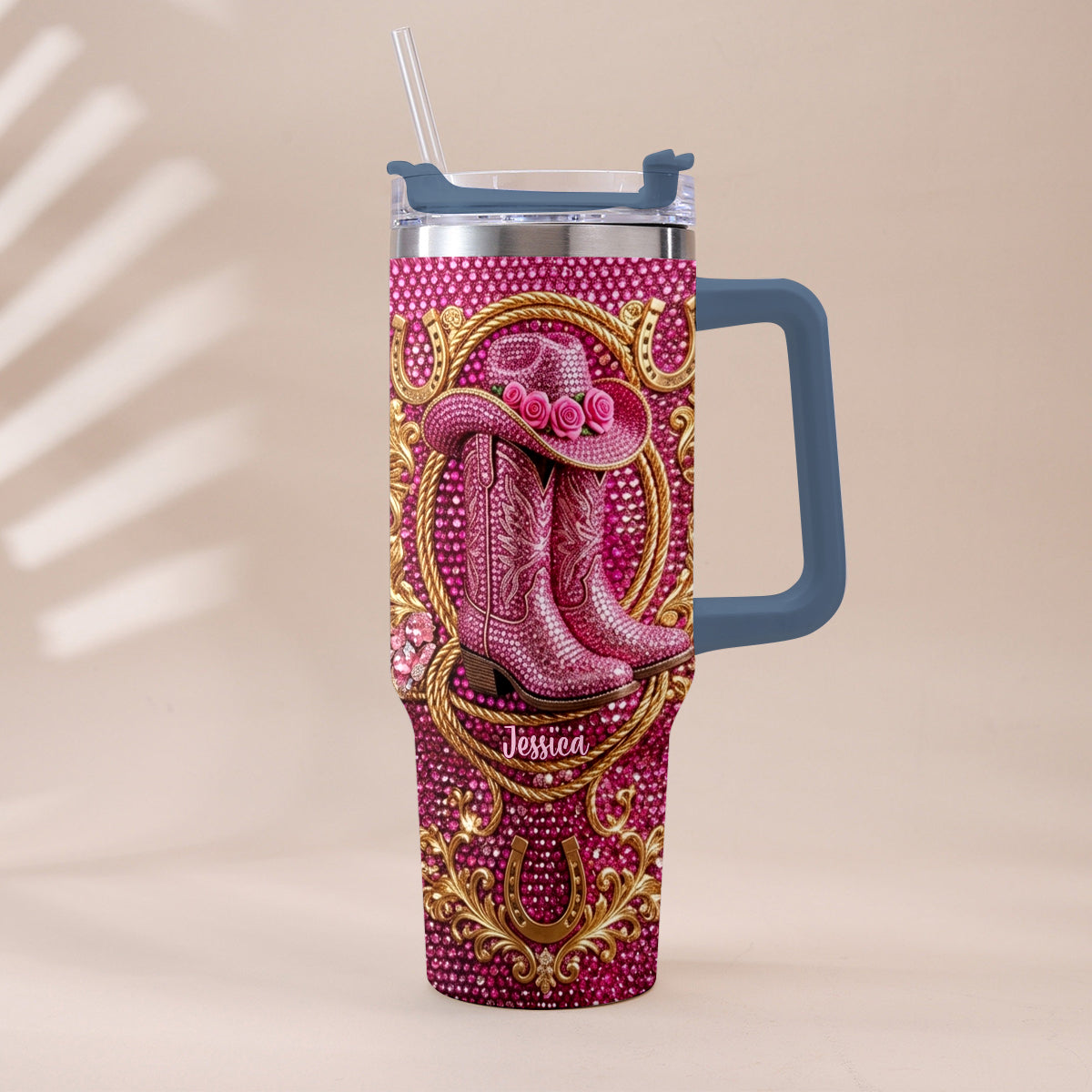 Cowgirl Stiefel - Personalisierter Cowgirl Becher Mit Plüsch Charm