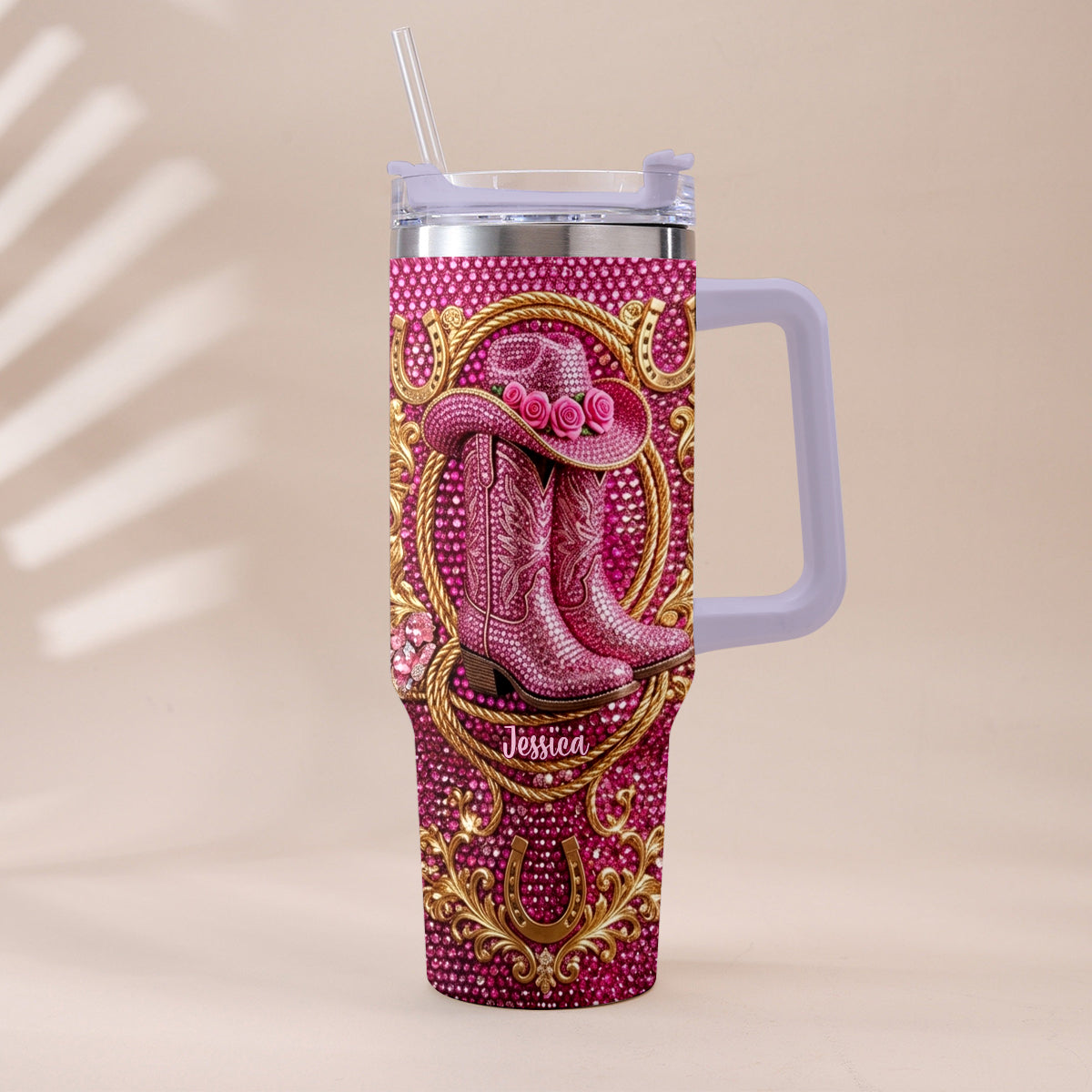 Cowgirl Stiefel - Personalisierter Cowgirl Becher Mit Plüsch Charm