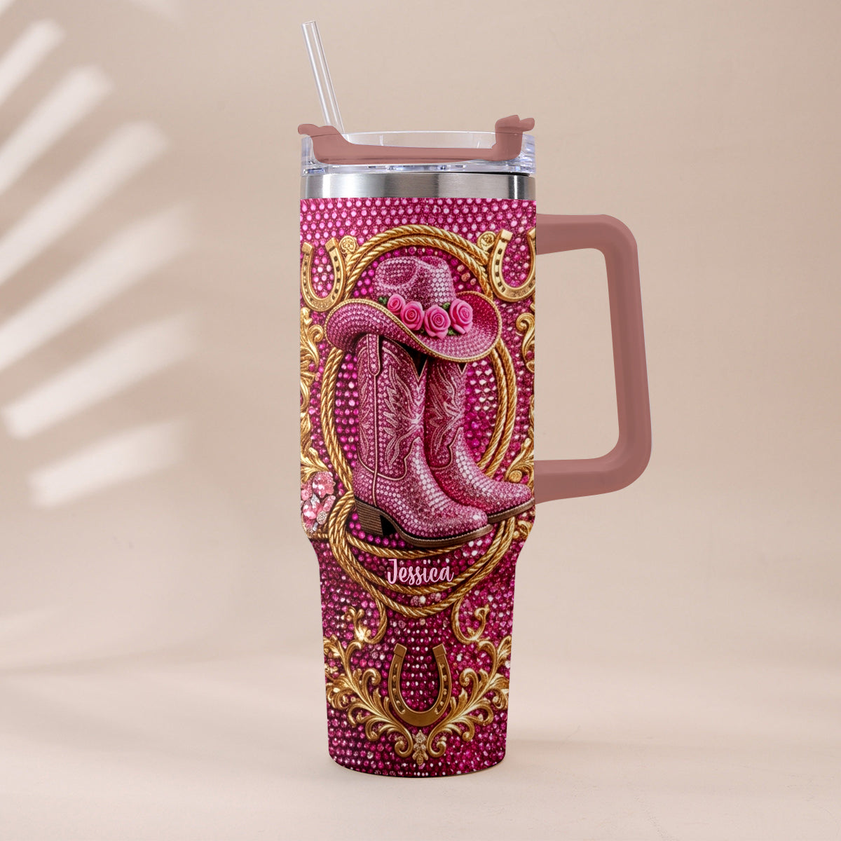 Cowgirl Stiefel - Personalisierter Cowgirl Becher Mit Plüsch Charm