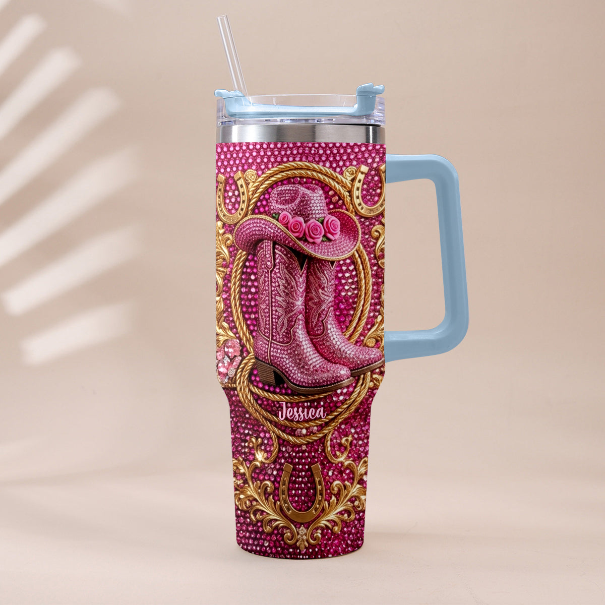 Cowgirl Stiefel - Personalisierter Cowgirl Becher Mit Plüsch Charm