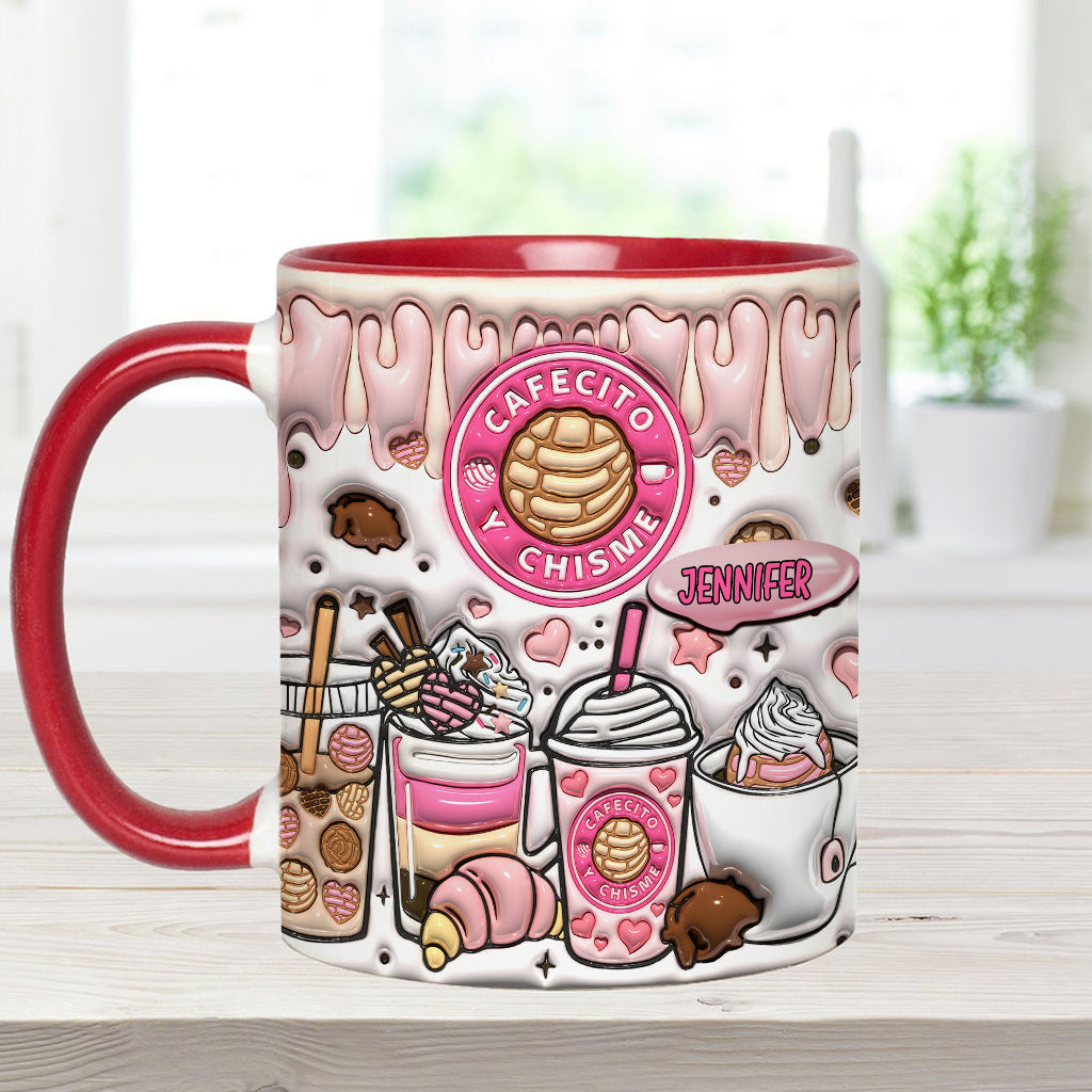 Cafecito Y Chisme – personalisierte Kaffee-Akzent-Tasse