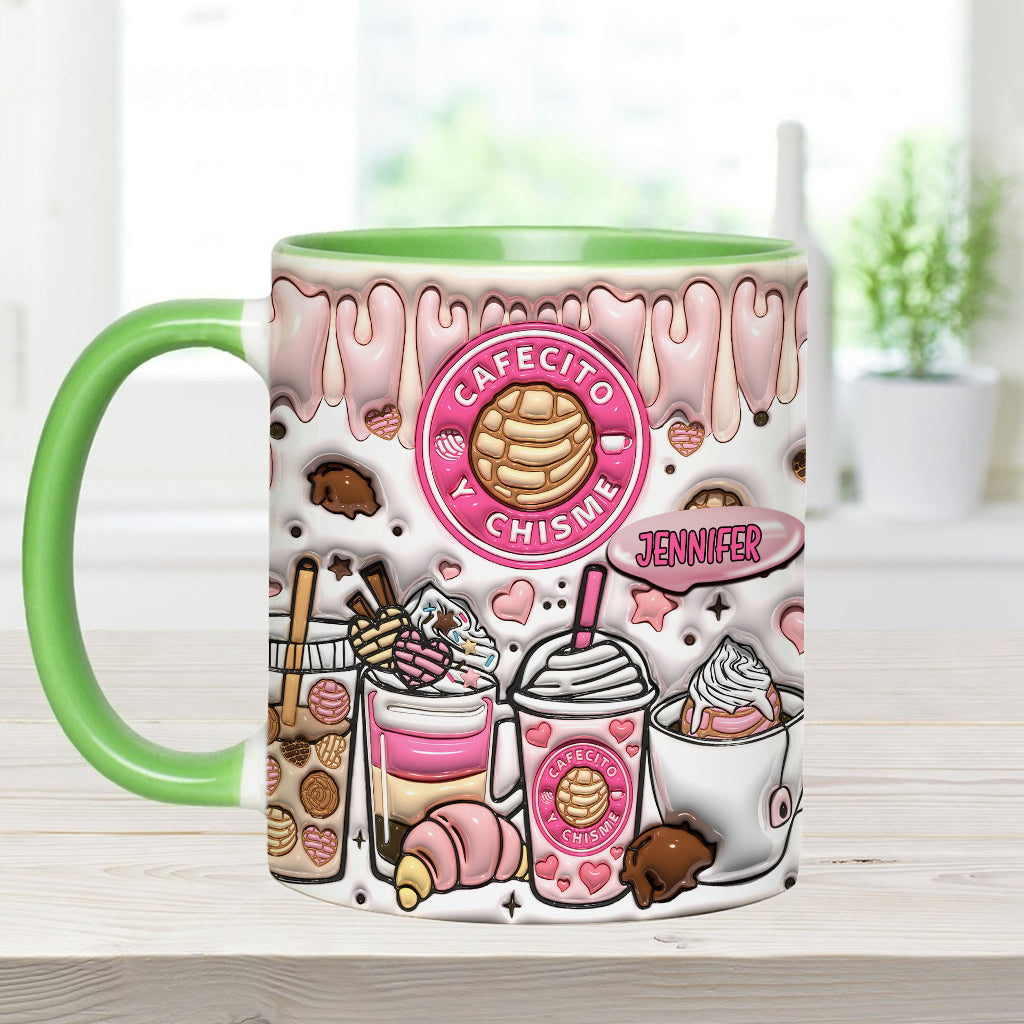 Cafecito Y Chisme – personalisierte Kaffee-Akzent-Tasse