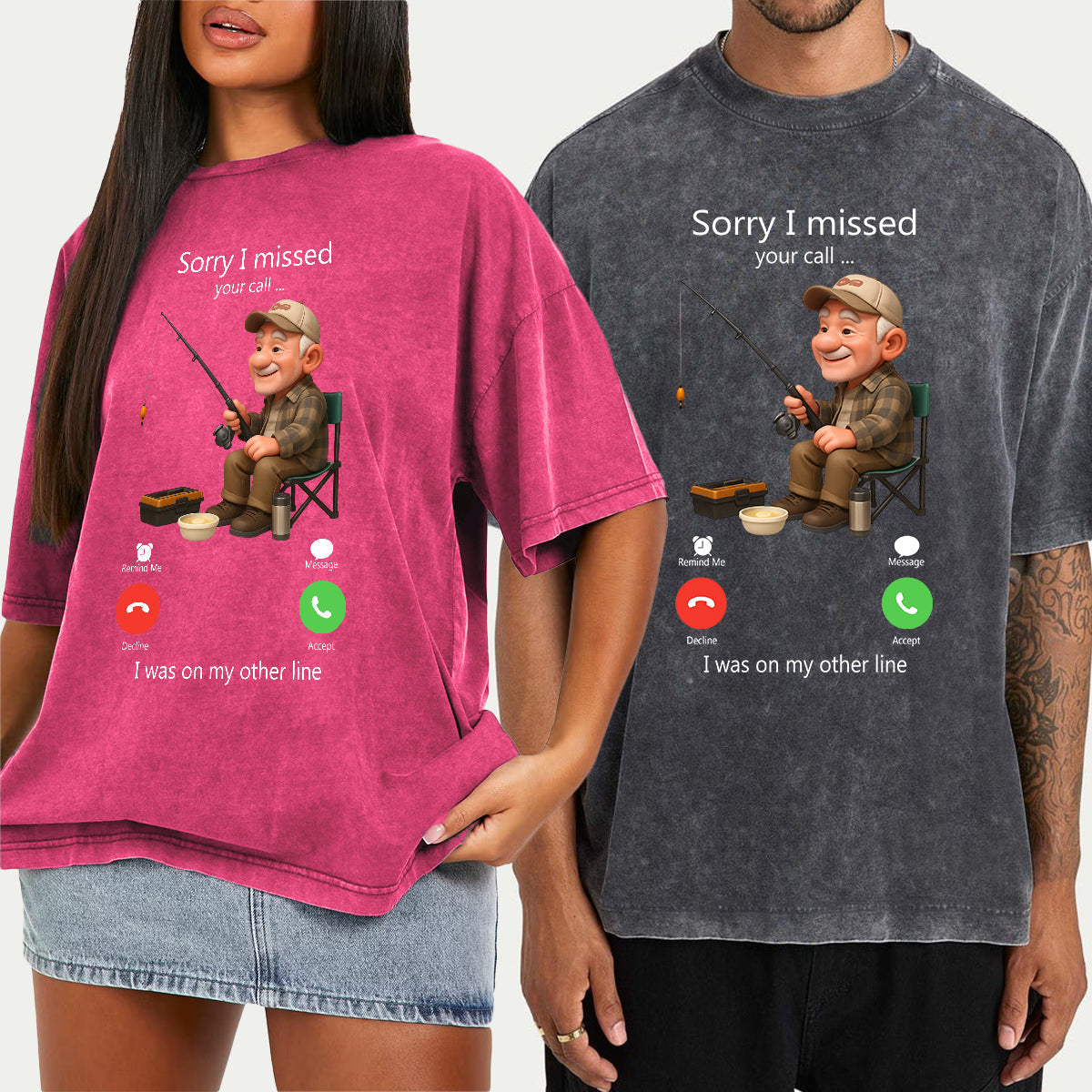 Désolé d'avoir manqué votre appel - T-shirt de pêche personnalisé