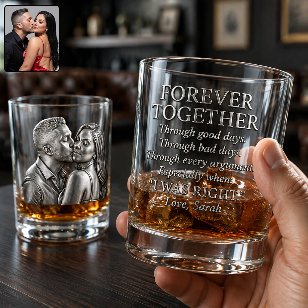 Forever Us - Personalized Couple Whiskey Glass