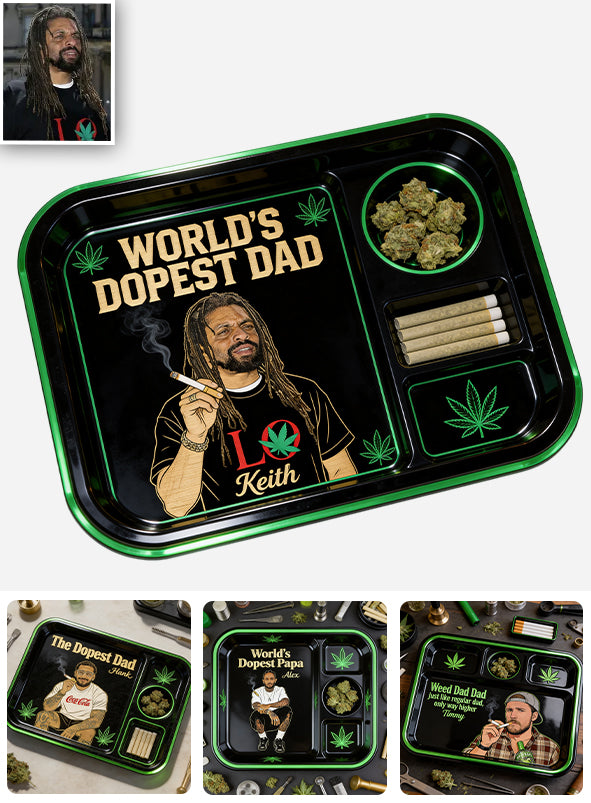 Personalisierbares Rolling Tray aus Ihrem Foto, Geschenk für den coolsten Papa - Individuelles Weed Catch-All Tray
