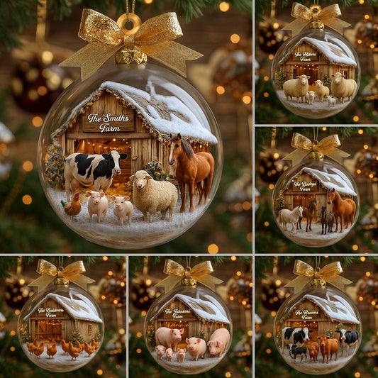 Weihnachten auf dem Bauernhof – Personalisierter Bauern-Weihnachtsbaumschmuck