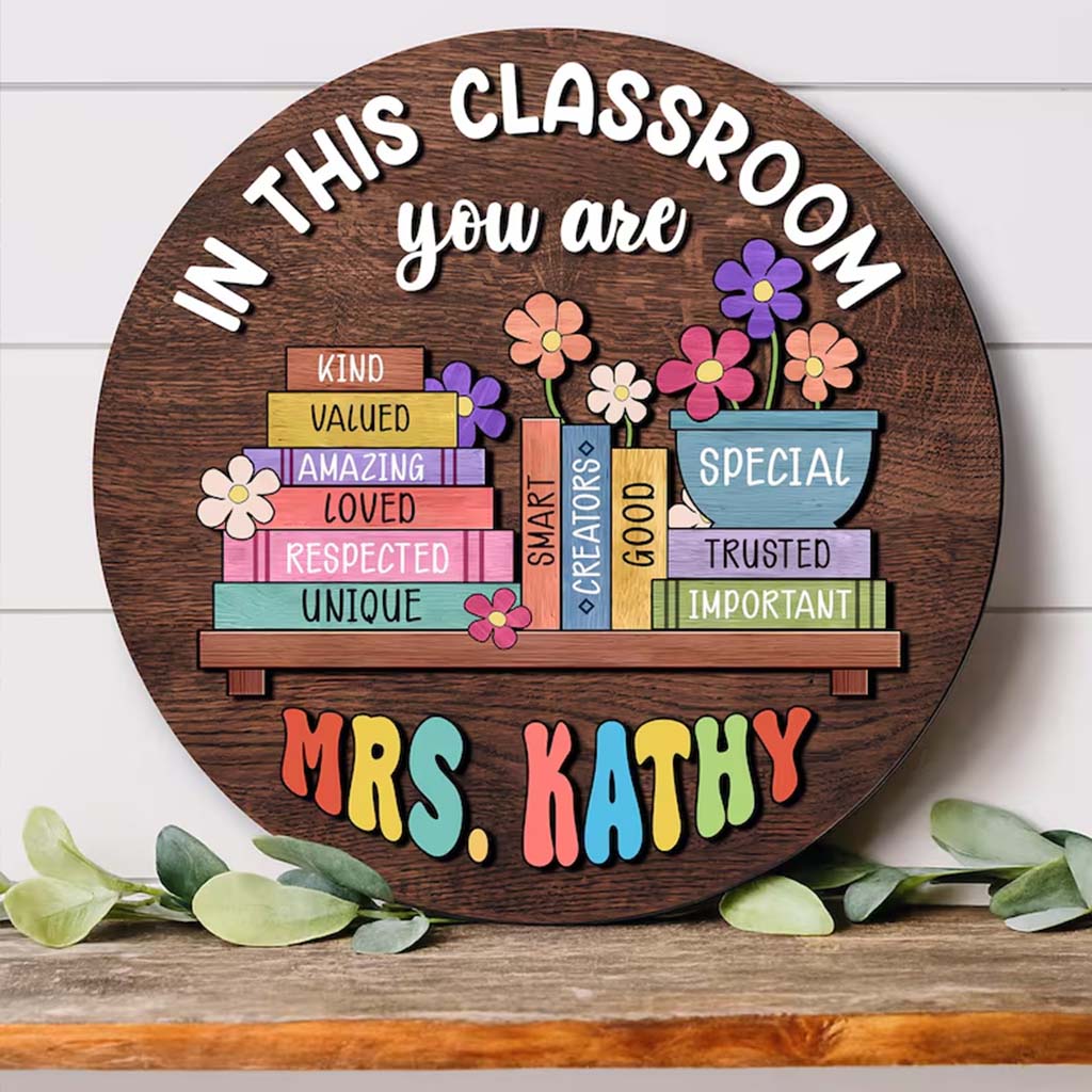 Back To School, Teacher Gift Idea - Personalized Teacher 2 Layered Wood Sign / Wood Plaque