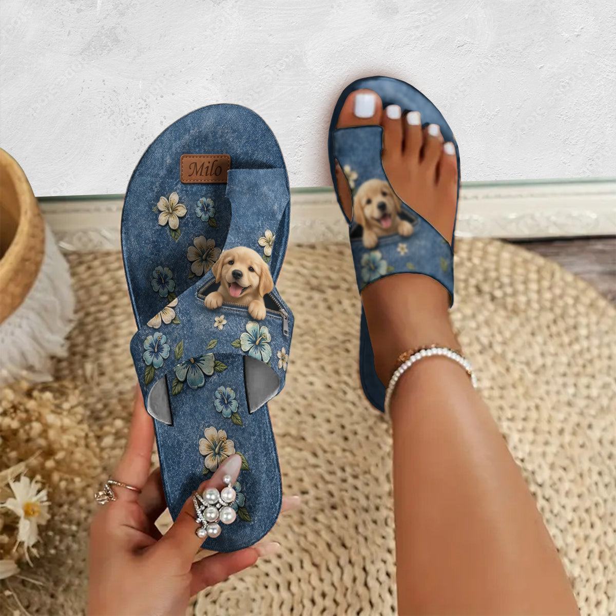 Salty Lil' Beach - Personalized Dog Open Toe Sandals