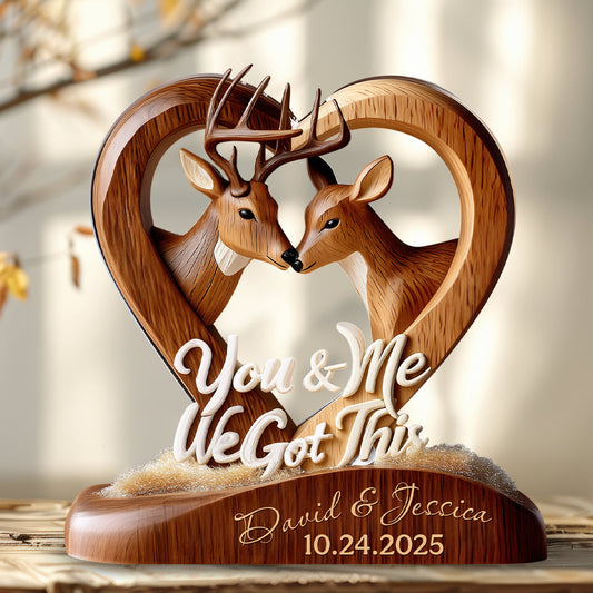 Toi et moi, on gère ! - Plaque acrylique personnalisée de chasse en forme sur mesure