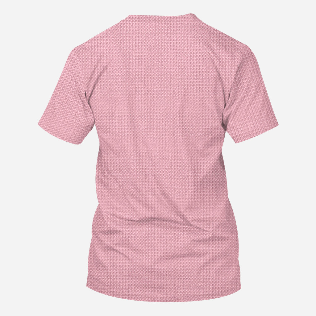 Ruban rose - T-shirt personnalisé intégral de sensibilisation au cancer du sein