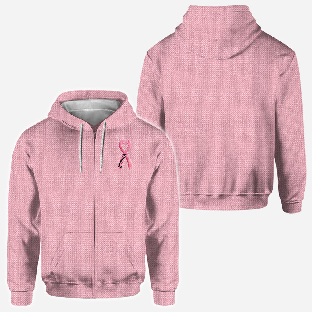 Ruban rose - T-shirt personnalisé intégral de sensibilisation au cancer du sein