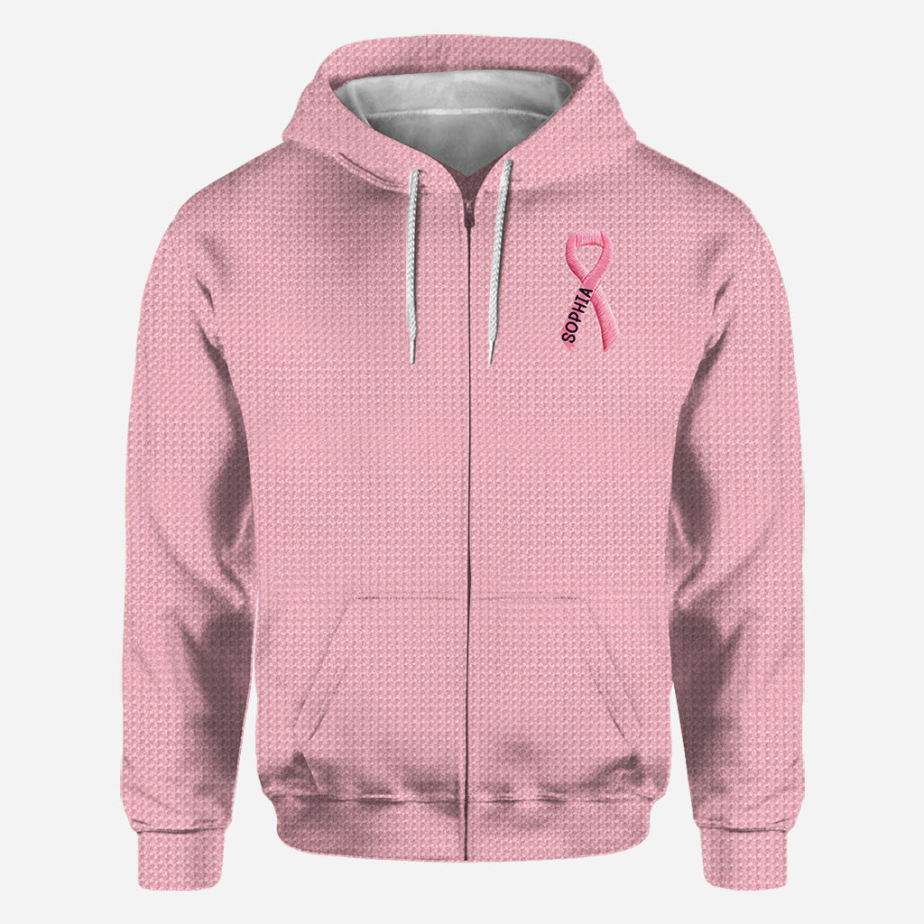 Ruban rose - T-shirt personnalisé intégral de sensibilisation au cancer du sein