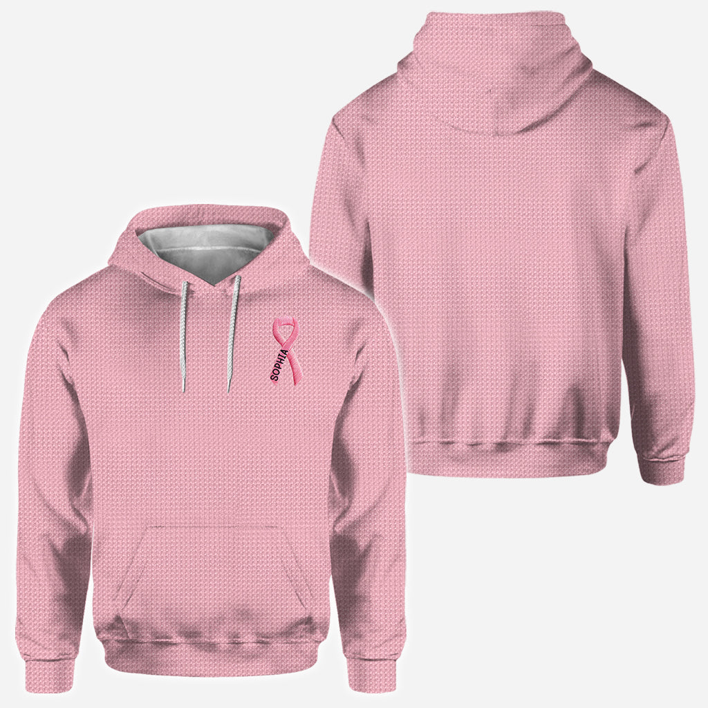 Ruban rose - T-shirt personnalisé intégral de sensibilisation au cancer du sein