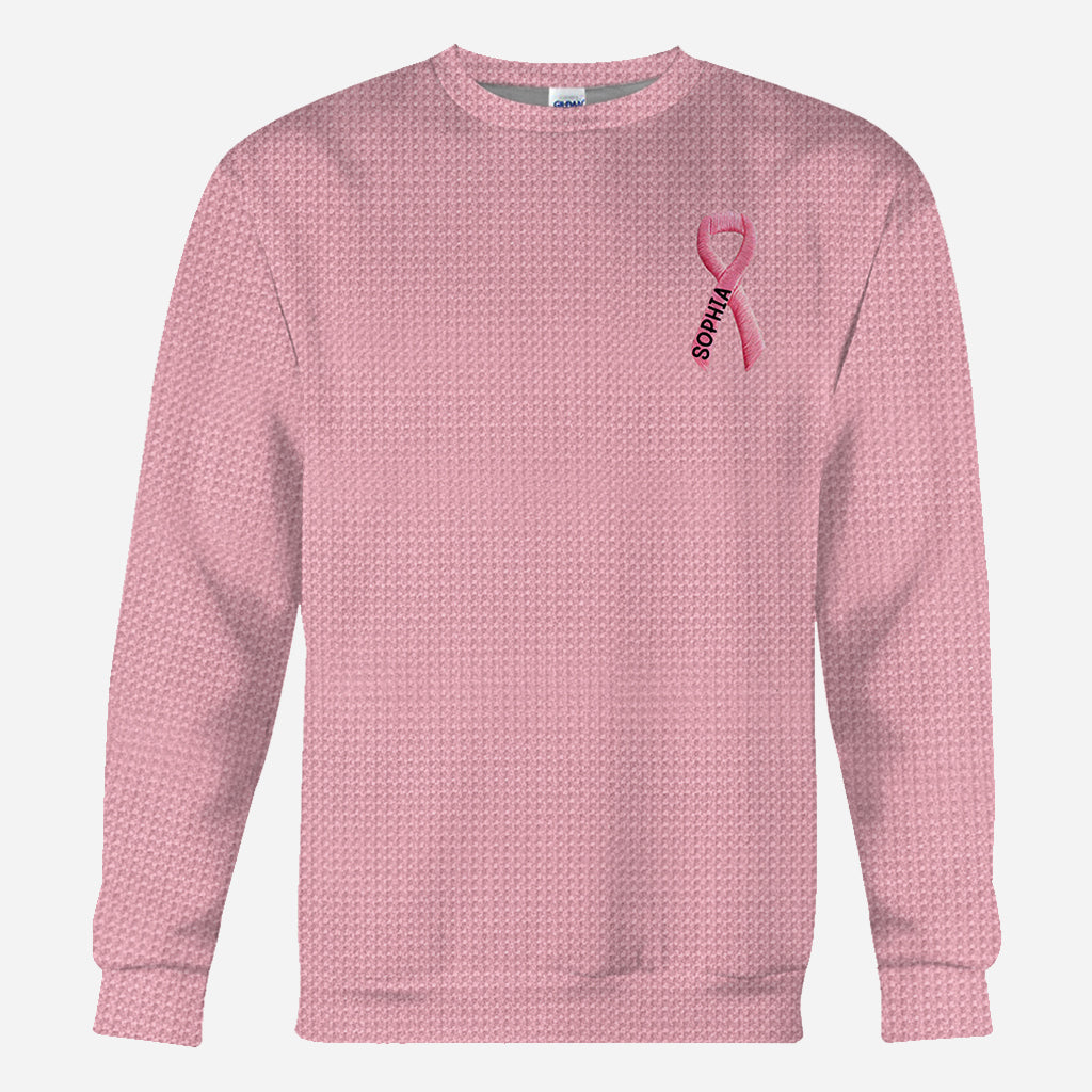 Ruban rose - T-shirt personnalisé intégral de sensibilisation au cancer du sein