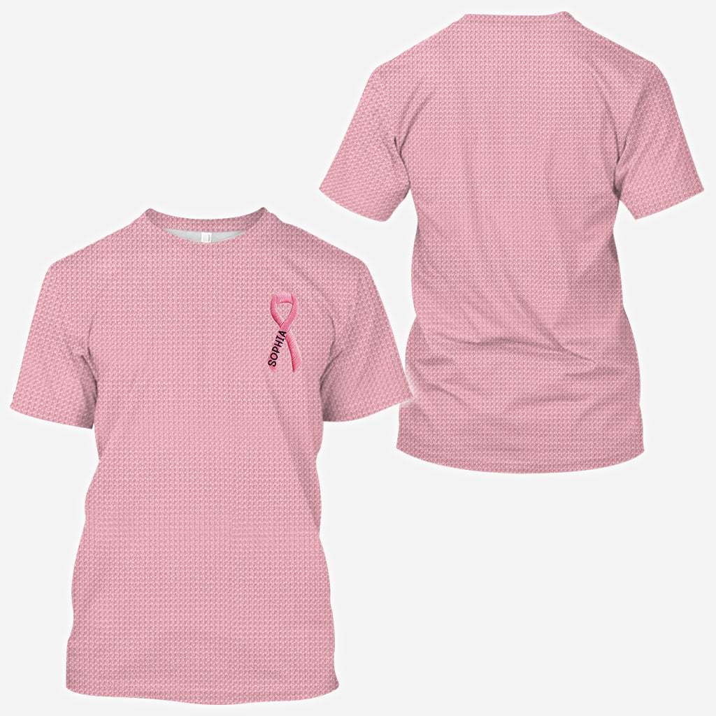 Ruban rose - T-shirt personnalisé intégral de sensibilisation au cancer du sein