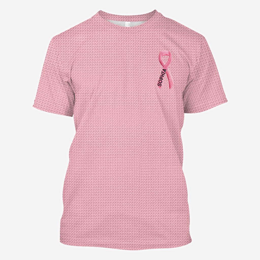 Ruban rose - T-shirt personnalisé intégral de sensibilisation au cancer du sein