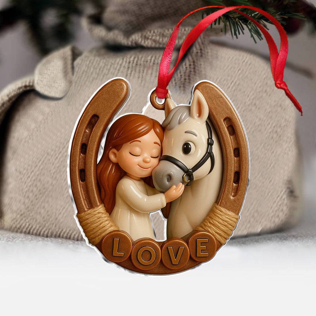 Tout ce dont vous avez besoin, c'est d'amour et d'un cheval - Ornement de cheval personnalisé