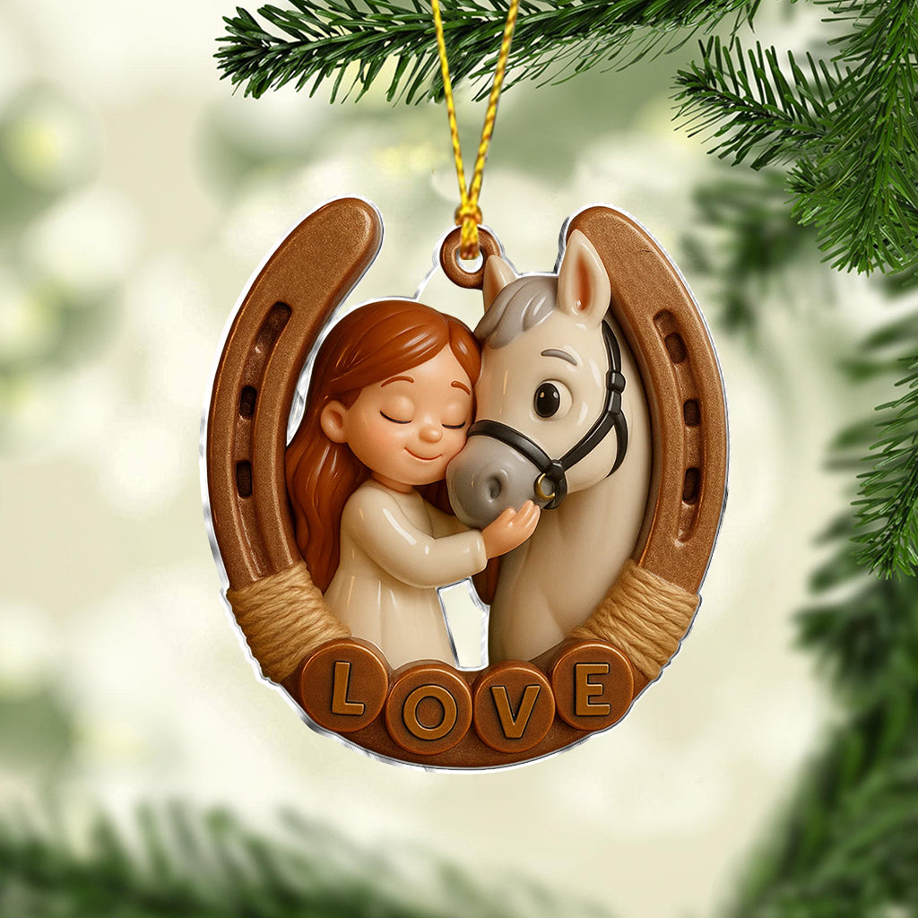 Tout ce dont vous avez besoin, c'est d'amour et d'un cheval - Ornement de cheval personnalisé