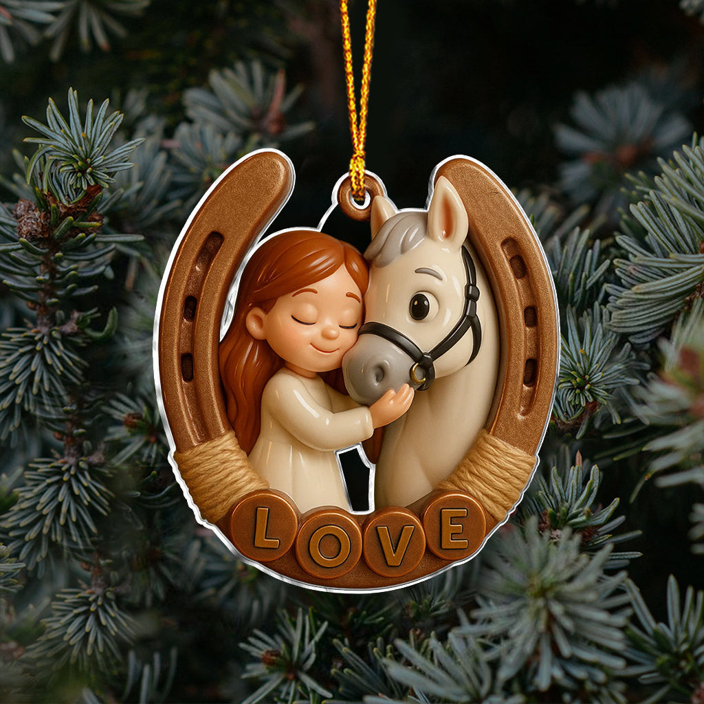 Tout ce dont vous avez besoin, c'est d'amour et d'un cheval - Ornement de cheval personnalisé