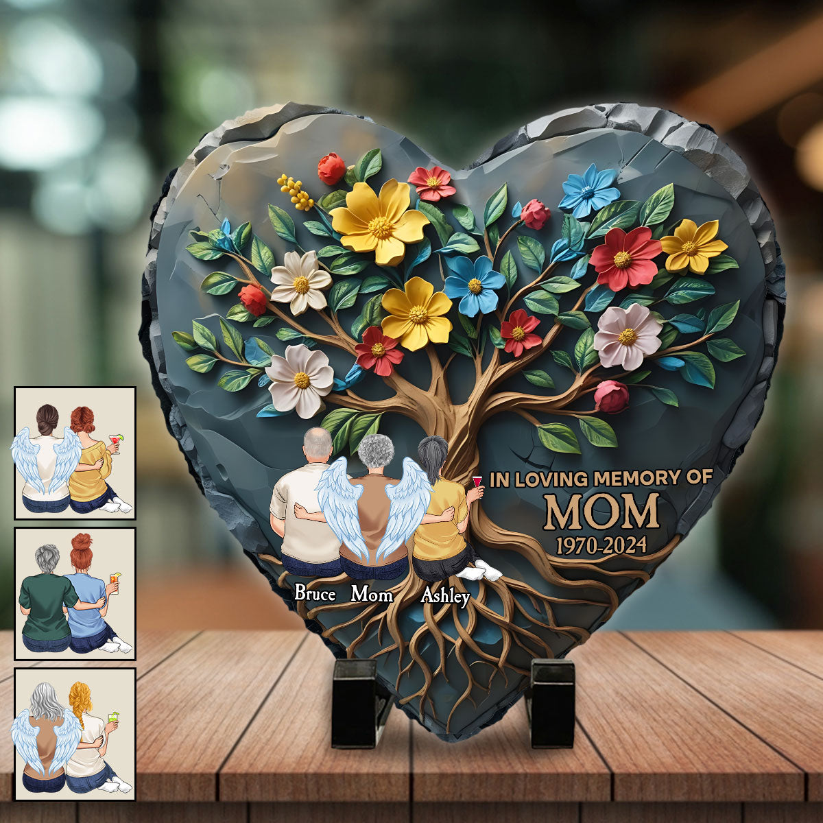 In Loving Memory of Mother - Personalized Mother Heart Shaped Stone