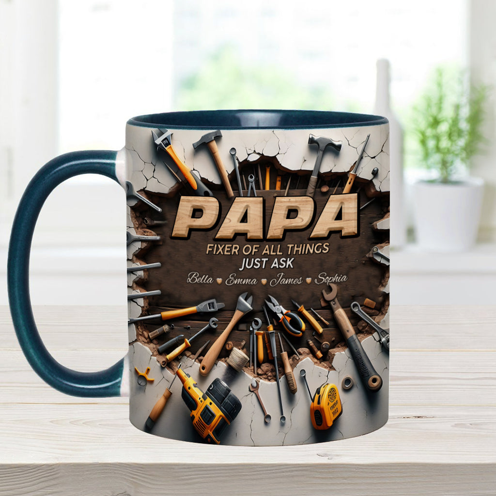 Best Dad/ PaPa Ever - Personalized Father Accent Mug