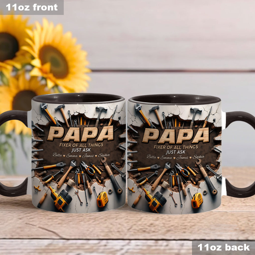 Best Dad/ PaPa Ever - Personalized Father Accent Mug