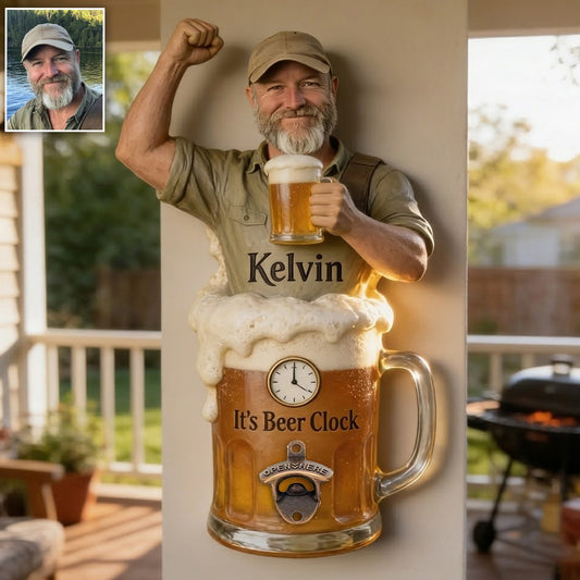 Es ist Bierzeit - Personalisierter Wand-Flaschenöffner