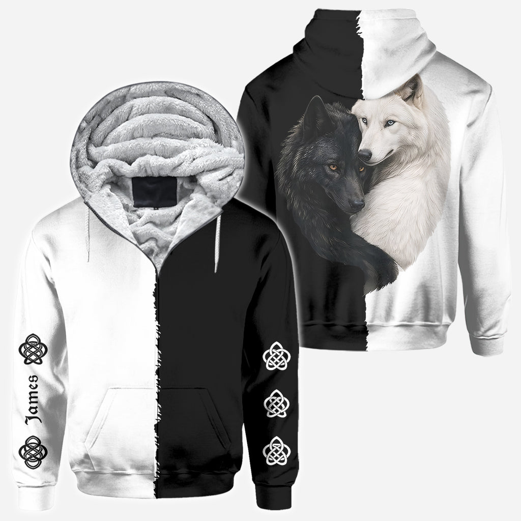 Black & White Wolf - Personalized Wolf All Over Shirt