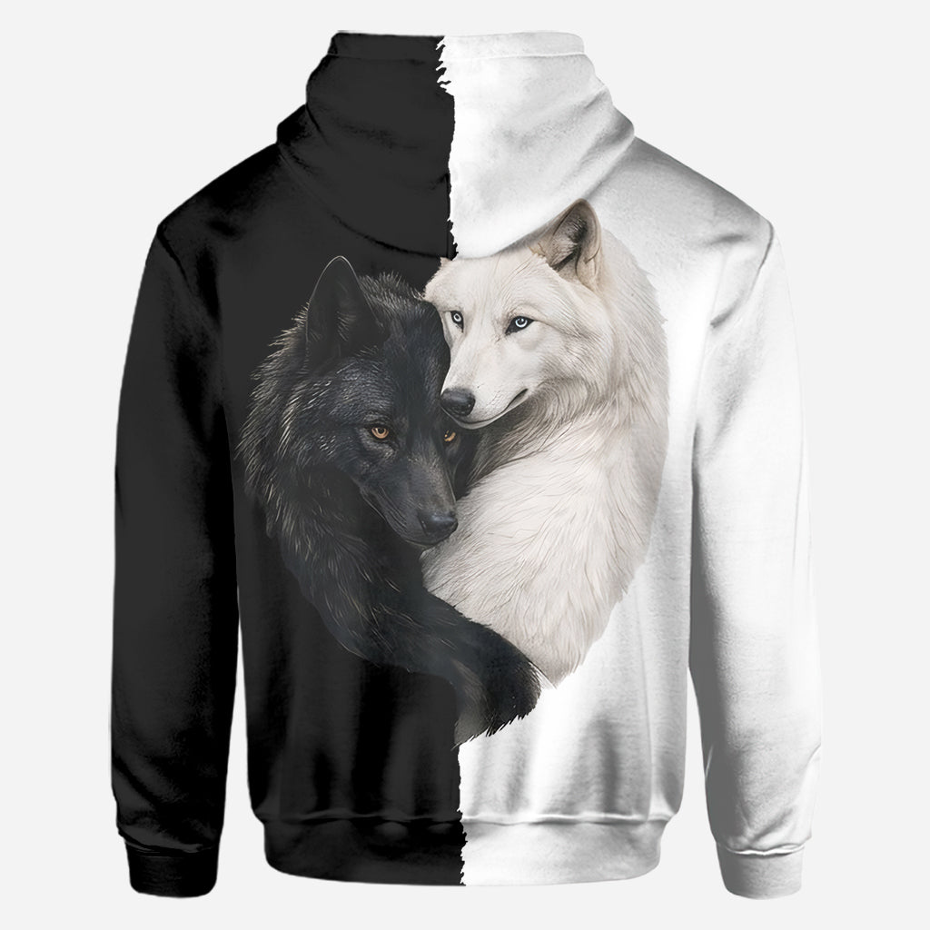 Black & White Wolf - Personalized Wolf All Over Shirt