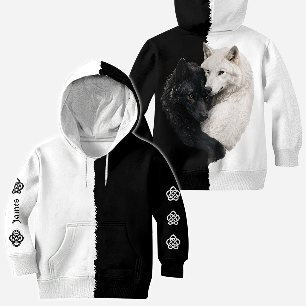 Black & White Wolf - Personalized Wolf All Over Shirt
