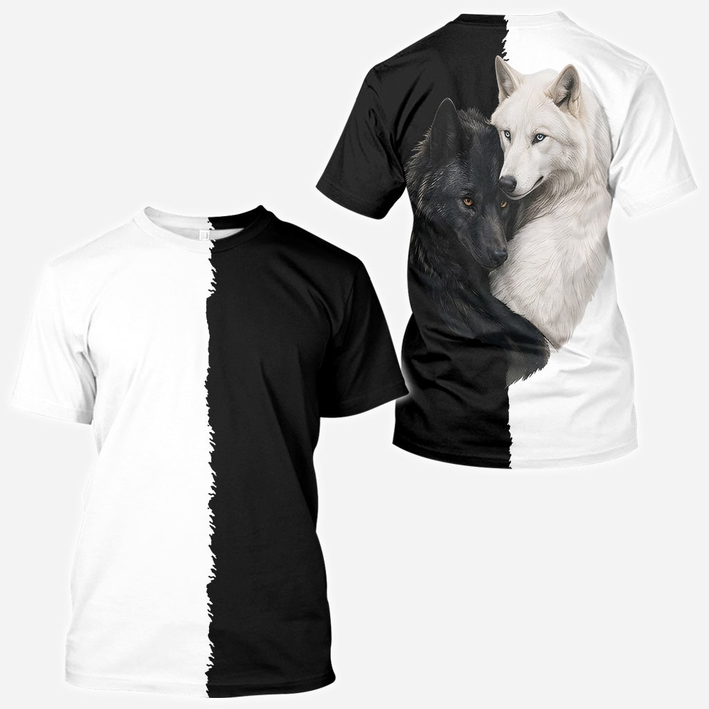 Black & White Wolf - Personalized Wolf All Over Shirt